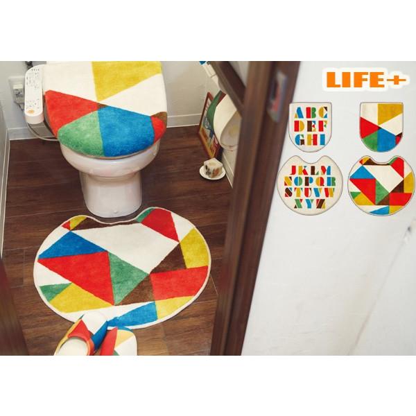 かわいい レトロ トイレマットセット トイレタリー2点セット [フタカバー(洗浄便座用) マット] ...