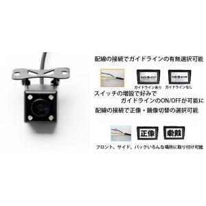角型CCDバックカメラ 4LED暗視 視野角度170度 シャープ製イメージセンサー搭載 DC12V電...
