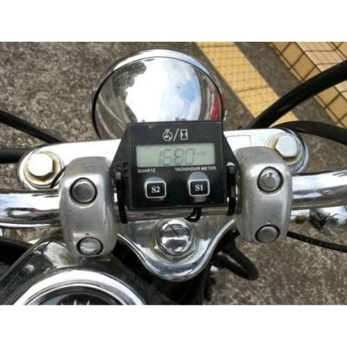 バイクタコメーター 自動車　バイクに　4スト/2スト両対応 デジタル式　エンジン直結タコメーター 点...