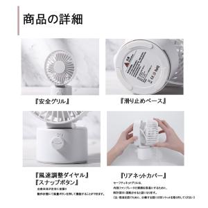 首振り 小型扇風機 ヘッド回転USBファン 角...の詳細画像1