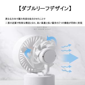 首振り 小型扇風機 ヘッド回転USBファン 角...の詳細画像3