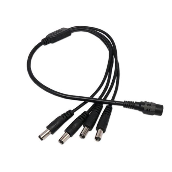 DC電源ケーブル 4分岐ケーブル 外径5.5mm 内径2.1mm LEDテープライト用と防犯カメラ用...