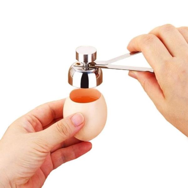 エッグカッター 卵の殻割り 手動卵割り器 操作簡単 ステンレス製 卵割り機 生卵、ゆで卵、様々な卵料...