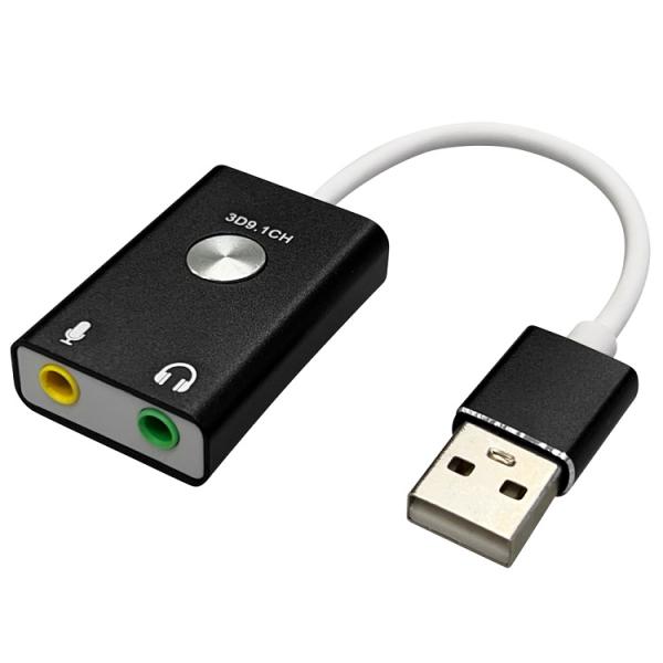 外付けサウンドカード 9.1CH オーディオ変換アダプター 3.5mmミニジャック ヘッドホン出力 ...