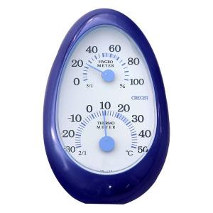 クレセル 温湿度計 tamago （ブルー） CR-133BB （-30〜50℃）｜lifescale