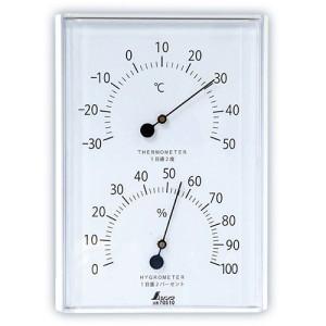 シンワ測定 温湿度計 W-1 角型 ホワイト 70510 （-30〜50℃）｜lifescale