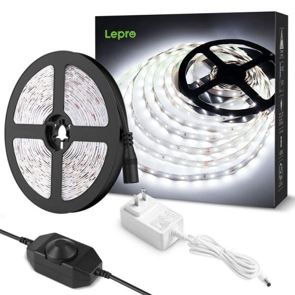 Lepro LEDテープライト ストリップライト 昼光色 6000k 無段階調光 ledテープ 5m...