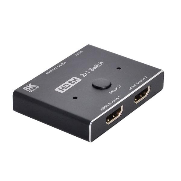 Xiwai 8K@60hz HDMI対応 2.1スイッチ 2イン1出力 ハブ HDCP SST 拡張...