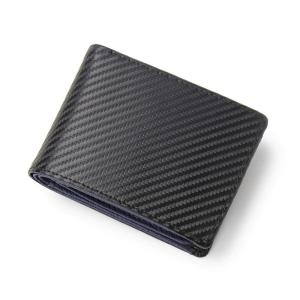 GROOVE GEAR/グルーブ ギア 財布 メンズ 二つ折り財布 カーボン レザー カードがたくさん入る ggs-1006 ブラック/ネイ｜lifeshop369