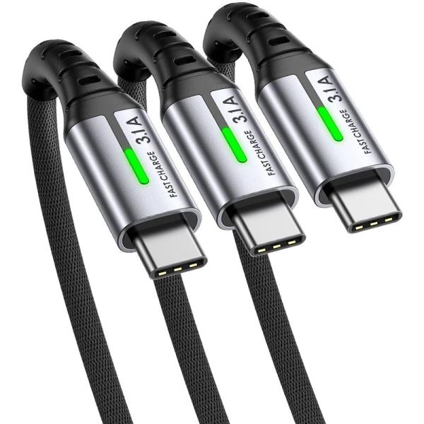 INIU USB C ケーブル (3本セット 0.5m+2m+2m) USB-C &amp; USB-A Q...