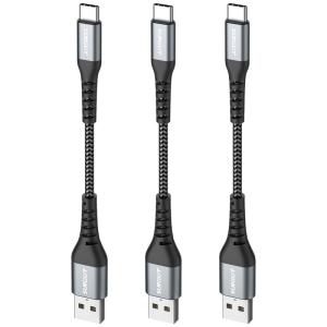 SUNGUY USB Type C ケーブル 0.15M 3本組 QC3.0/2.0最大18W急速充電 タイプc ケーブル 15cm 短い｜lifeshop369