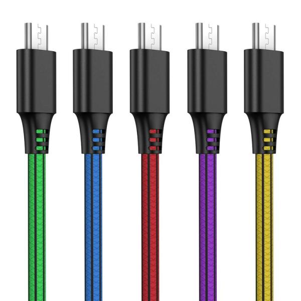 Micro USB ケーブル 5本セット 2m 急速充電 高速データ転送 2.4A 断線防止 Xpe...