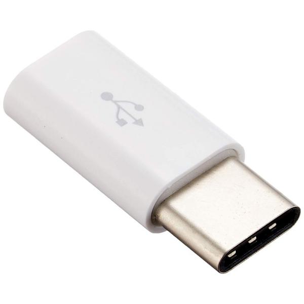 Willcom microUSB → Type-C 変換アダプタ USB2.0 充電・通信対応 ホワ...
