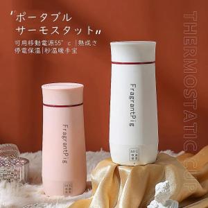 ポータブル電気ケトル 小型携帯湯沸かし器 ポータブル 350ml トラベルケトル真空断熱ボトル 電気湯沸かしポット、旅行カップ 持ち運びが簡単