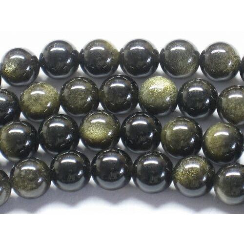 ゴールデンオブシディアン　ラウンド8ｍｍ　１連売り