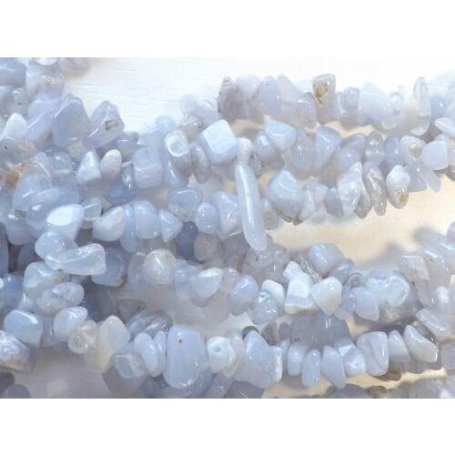 天然石　ブルーレース　さざれ　１連・80cm