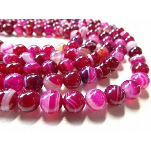 ピンクストライプアゲート　ラウンド8mm　　１連