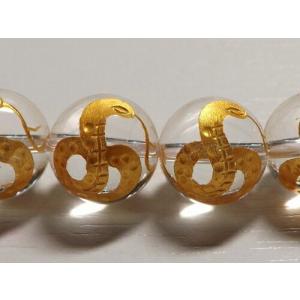 【天然石卸】2013年干支 蛇彫り水晶 金彫り ...の商品画像