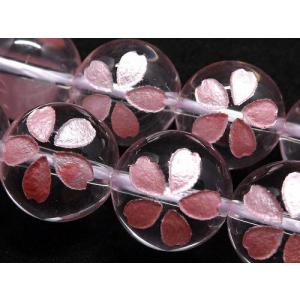 【天然石卸】ピンク 桜彫り 10mm 一粒売りの商品画像