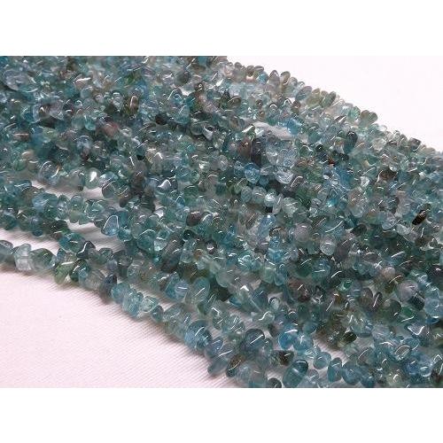 天然石卸　透明タイプ　アパタイト　さざれ　１連・80cm