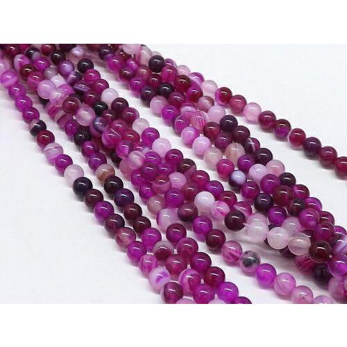 ピンクストライプアゲート　ラウンド4mm　　１連