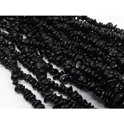 ブラックトルマリン　さざれ　１連・80cm