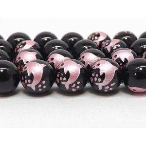 オニキス　ピンク　イルカ彫り　 一粒売り　サイズ　10mm