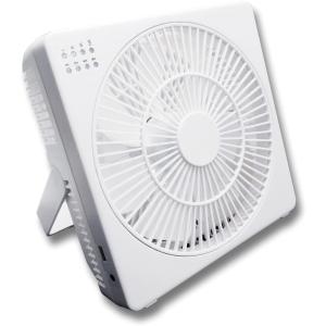 トップランド DCモーター搭載 18cm デスクファン どこでもファン 風量4段階 タイマー付 充電専用USBポート付 ホワイト M7205-WT