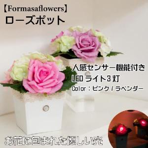 人感センサー付き LEDライト 胡蝶蘭 グリッターグラス / 花 造花