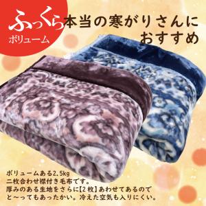 毛布 西川 シングル 厚手 2枚合せ 2.5k...の詳細画像1