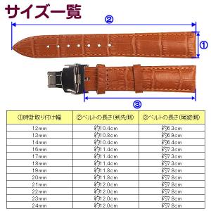 腕時計ベルト Dバックル 本革 牛革 ワニ皮型...の詳細画像2