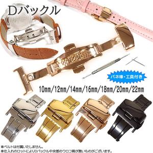 腕時計ベルト Dバックル ステンレス バネ棒・交換工具付