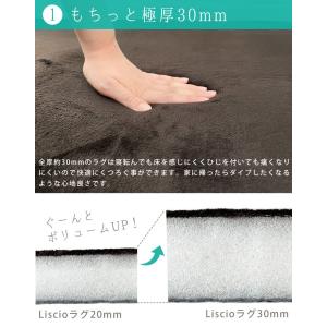 ラグ ラグマット 厚手 30mm 190×19...の詳細画像3
