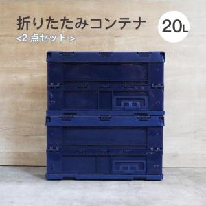 折りたたみコンテナ l 2点 セット 収納ボックス 丈夫 軽量 コンパクト 積み重ね 蓋付き ロック 窓 ラベル 運搬 保管 業務用 おしゃれ 防災 食料 おもちゃ 絵本 Life Tool Shop 通販 Yahoo ショッピング