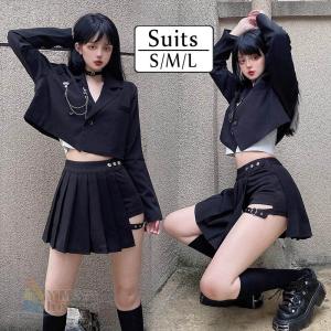 ダンス衣装 スーツ 暗い テーラード 無地 ジャ...の商品画像