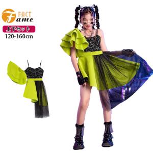 キッズダンス衣装 女の子 パープル ワンピース ...の商品画像