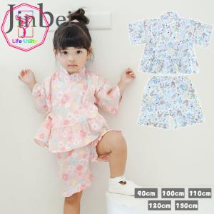 桜花 甚平 女の子 浴衣 ゆかた じんべえ パジ...の商品画像