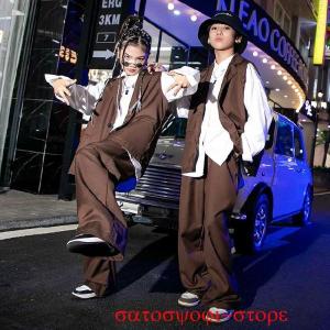 キッズ ダンス 衣装 セットアップ 茶色 パン...の詳細画像3