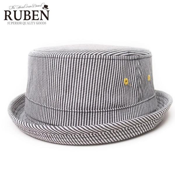 帽子 ハット メンズ レディース RUBEN ルーベン ヒッコリーデニム ポークパイハット RUS2...