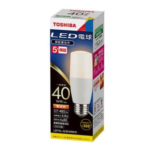 [法人限定] LDT4L-G/S/40W/2 東芝 LED電球 T形 断熱材施工器具対応 全方向タイプ 4.4W 一般電球40W形相当 電球色 E26 LDT4LGS40W2