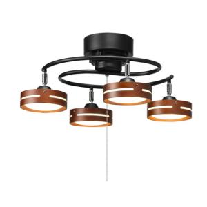 ヤザワコーポレーション LEDひも式S字4灯シーリングライト ブラック Y07CEL40L03BK