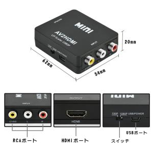 RCA to HDMI変換コンバーター 3色ケ...の詳細画像4