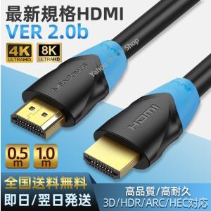 高品質 HDMIケーブル 0.5m 1m 2m 3m 5m  Ver.2.0b フルハイビジョン FHD 4K 8K 3D 対応 PS PC OD6.7ｍｍ ハイスピード 柔らかい 細線OD6.7 送料無料｜Light-PC