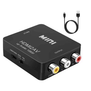 HDMI to RCA 変換 アダプター コンバーター アナログAV コンポジット 1080P 対応 NTSC 切り替え 音声出力  ゲーム 車　カーナビ テレビ PS5　PS4  スイッチなど｜Light-PC