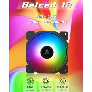 Segotep BeIced 12 120mm アドレサブル RGB PCケースファン 中を光らせる 静音タイプ 25mm厚 5V 3PIN LED制御　海外リテール｜light-pc
