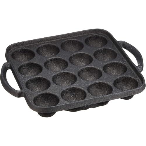 池永鉄工 たこ焼き器 16穴 IH対応 日本製 鉄鋳物 プレート ブラック 電調専科