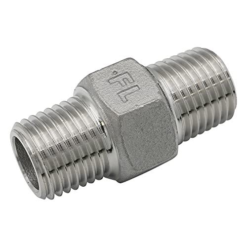 フローバル ステンレス製ねじ込み継手 六角ニップル V6N-S14-02 1/4