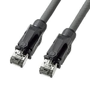 サンワサプライ(Sanwa Supply) CAT6A STP LANケーブル(1m) 10Gbps/500MHz RJ45 ツメ折れ防止 グレ
