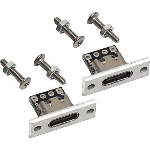 オーディオファン USB-Cソケット 固定プレート付きUSB type-C メス PCBボードコネク...