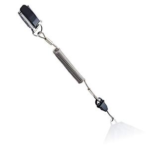 エレコム ストラップ クリップタイプ 携帯 スマホ クリップタイプ メタルクリップ [20cm~50cmまで伸びるステンレスワイヤー] ブラック
